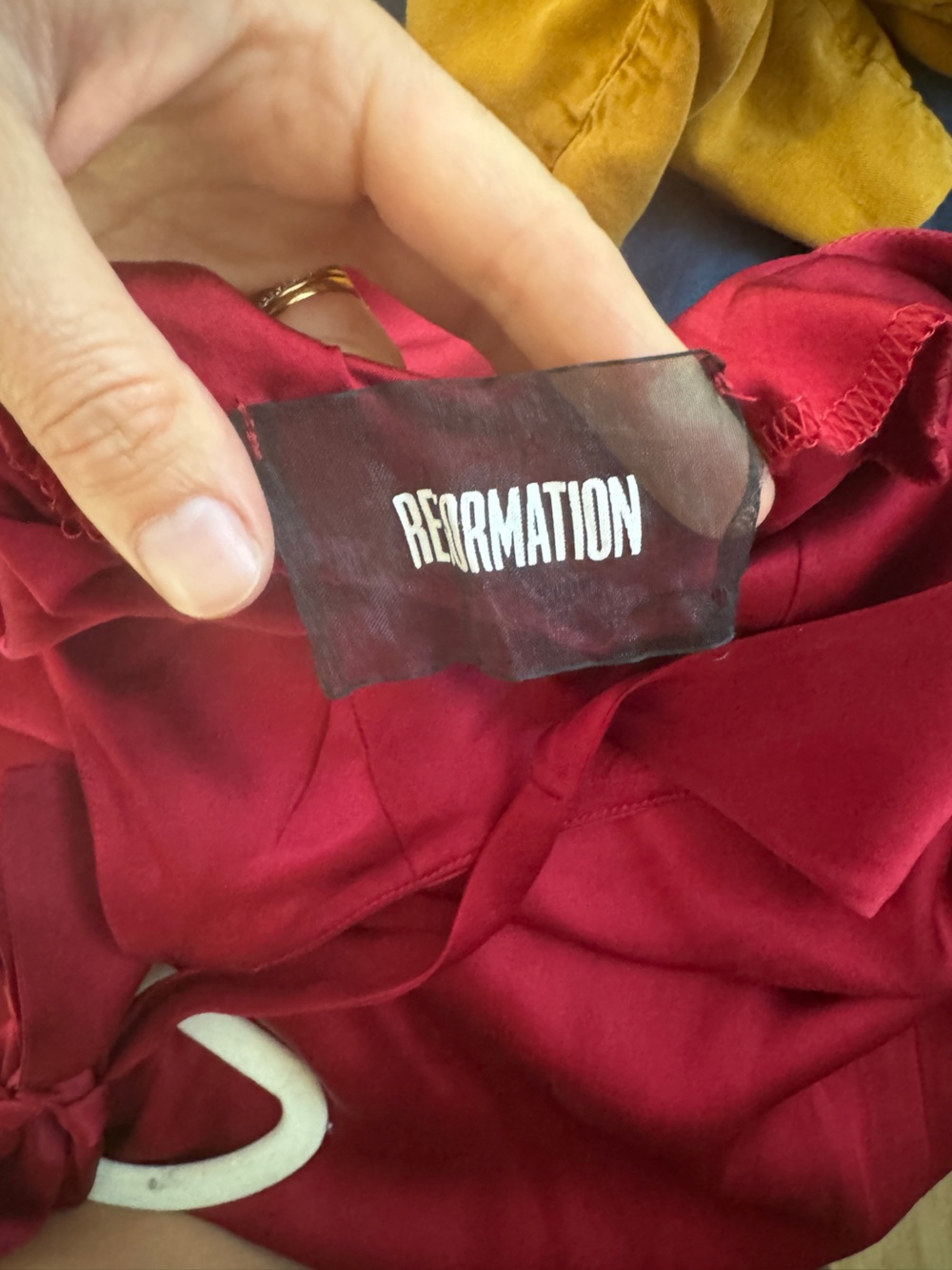 Reformation Deep Red Satin Slip Dress - Picture 6 of 6